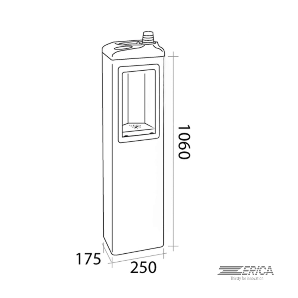Erogatore d'acqua, refrigerata, microfiltrata e frizzante a colonna Futura 90 • Zerica in grado di erogare acqua naturale a temperatura ambiente, acqua naturale fredda ed acqua frizzante fredda. Ideale per locali commerciali e piccole attività.